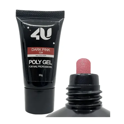پلی ژل کاشت ناخن صورتی تیره فوریو (30 گرم) 4U DARK PINK 02