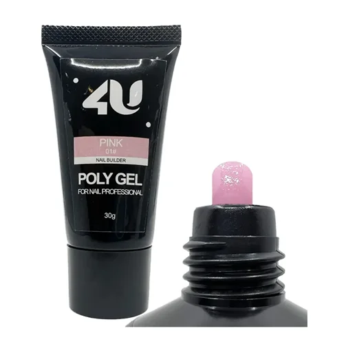 پلی ژل کاشت ناخن صورتی فوریو (30گرم) 4U PINK 01