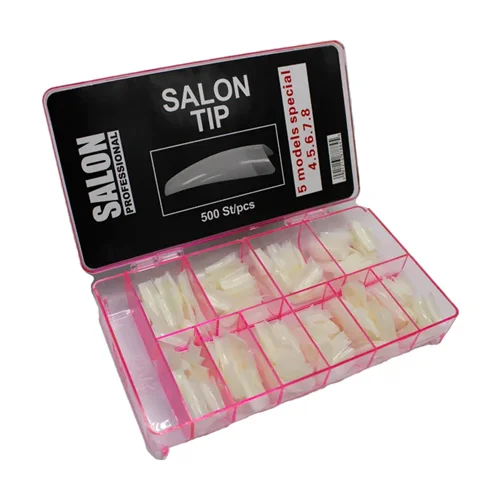 تیپ ناخن طبیعی سالن SALON شیری 500 عددی (سایزهای پرکاربرد 4،5،6،7،8)