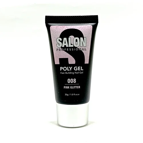 پلی ژل 30 گرمی کد 08 PINK GLITTER سالن | SALON