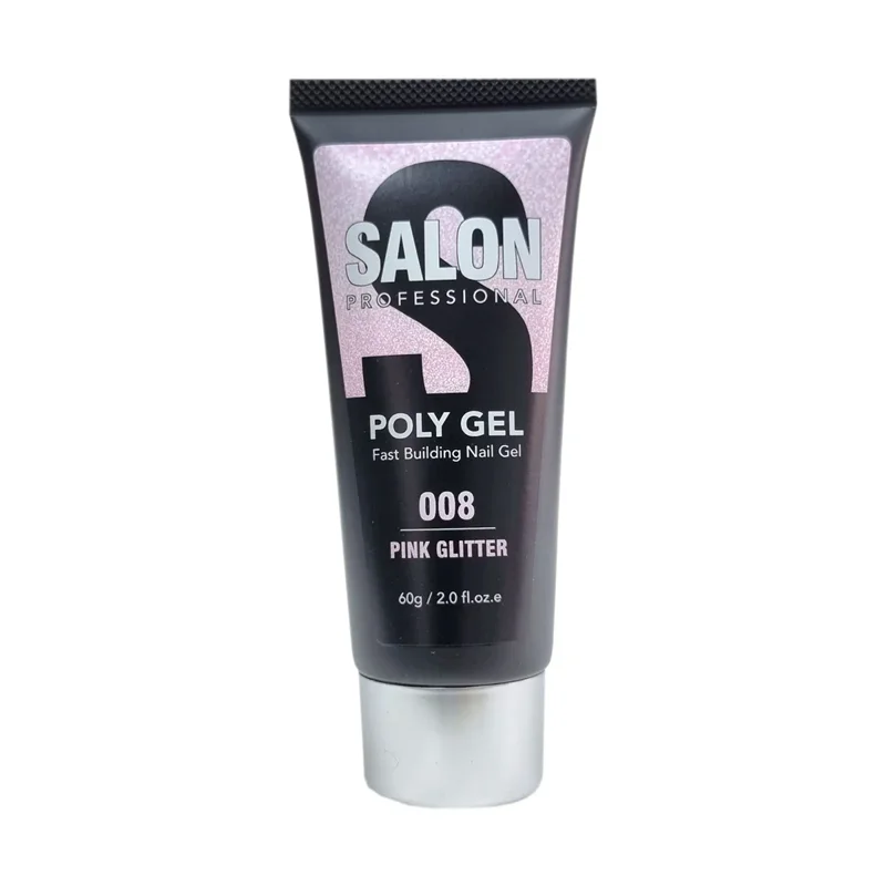 پلی ژل 60 گرمی کد 08 PINK GLITTER سالن | SALON